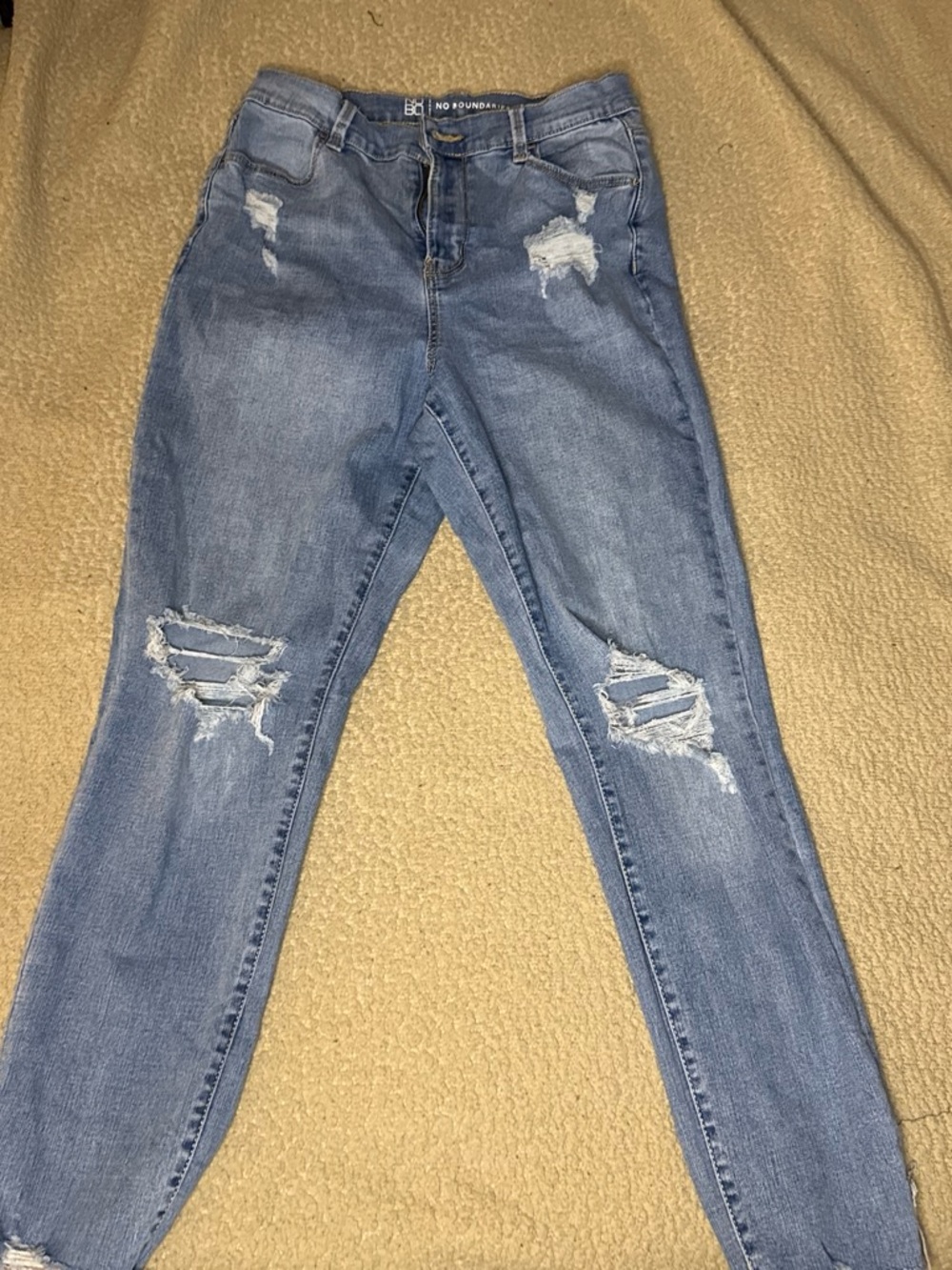 No Boundaries Light Blue Ripped Skinny Jeans